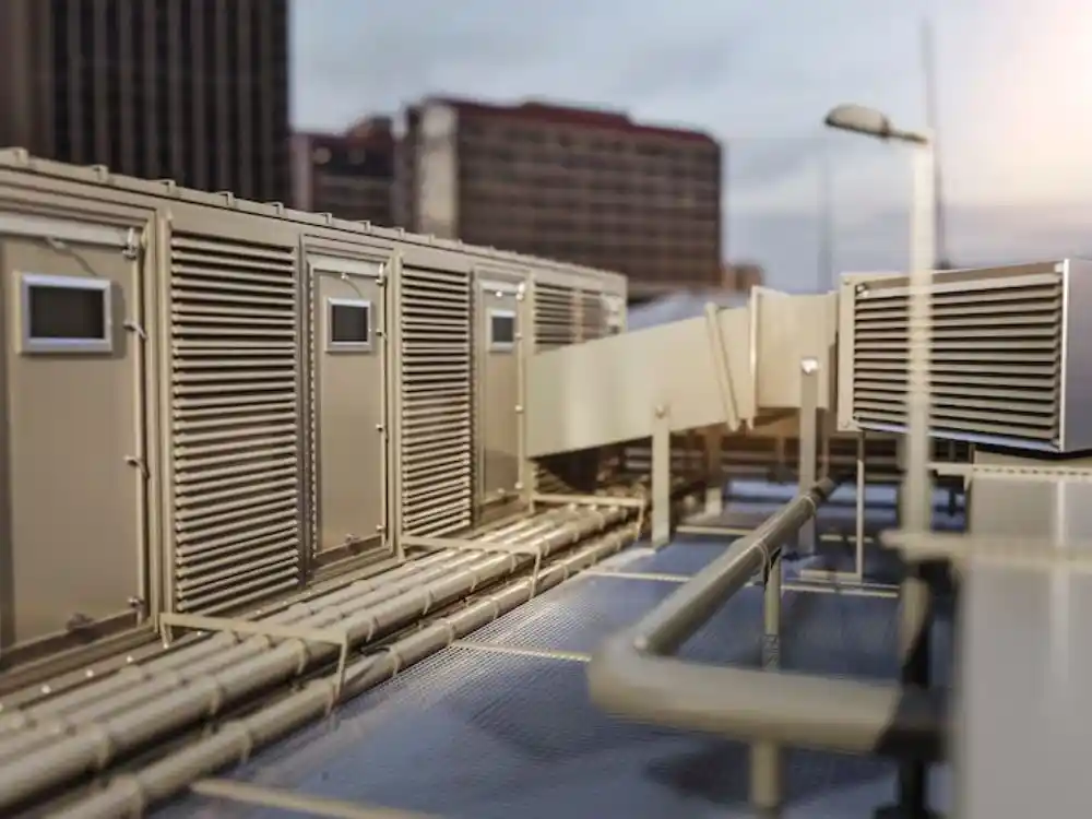 Commercial-grade drying equipment set up in an open office floor — Commercial Water Damage Repair in Fairfax, VA